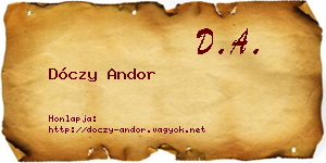 Dóczy Andor névjegykártya