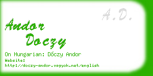 andor doczy business card